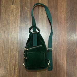 NWT Altar’d State Dark Green Corduroy Backpack Purse